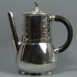 Archibald Knox for Liberty & Co silver coffee pot, Birmingham 1900, 380 grams. 18.5 cm high. UK