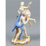 19th century Meissen porcelain figure group of classical taste. 18 cm high. UK Postage £15.