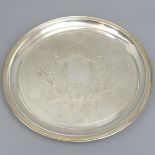 Russian silver vodka cup tray, Moscow 1894. 240 grams. 21 cm in diameter. UK Postage £15.