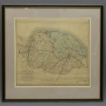 Victorian Map of Norfolk by J.G Harrod & co, showing all railways and stations. 75 cm x 70 cm.