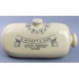 Unusual advertising ware example of Royal Doulton's improved foot warmer, Lambeth pottery London. 30