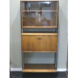 Retro Avalon teak and metal bookcase cupboard. Collection only.