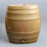 Victorian salt glazed whisky barrel by F. B Williams, Perry street pottery Lambeth. 30 cm high x