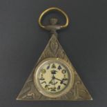 Masonic manual wind fob watch. 7 cm x 5.5 cm. UK Postage £12.