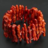 Coral expanding bracelet. 56 grams. 50 mm wide. UK Postage £12.