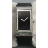 DKNY stainless steel 250001 NY-6001 gents tank watch with box and papers. 26 mm wide (inc.