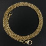 18 carat gold Espiga link 44.5 cm chain necklace. 1.4 mm diameter. 5.6 grams. UK Postage £12.