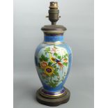 Antique Noritake porcelain floral design table lamp, c.1920. 34 cm high. UK Postage £18.