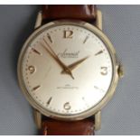 Vintage 9ct gold Accurist 21 jewel manual wind watch, c.1957. 35 mm wide (inc.button). UK Postage £