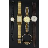 Five vintage wristwatches including Accurist, Smiths and Sekonda. UK Postage £15.