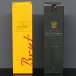 Two boxed bottles of Champagne, Laurent-Perrier 2006 and Veuve Clicquot. UK Postage £20.