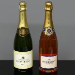 A bottle of Besserat Rose Champagne and a bottle of Louis Vertay Champagne. UK Postage £20.