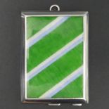 Art Deco silver and enamel match box holder, Birmingham 1928. 54 grams. 60 mm x 44mm. UK Postage £