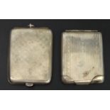 Two silver match holders, Birmingham 1926 and London 1901. 65 mm long and 58 grams. UK Postage £12.