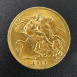 George V 1911 half sovereign. UK Postage £12.