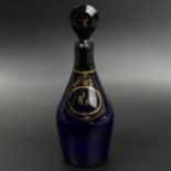 Georgian Bristol blue glass Rum decanter. 23.5 cm. UK Postage £15.