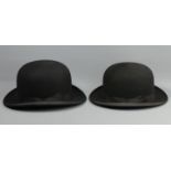 Two old Bowler hats, one by Bennetts of London the other The Northumbrian in an old G.A Dunn & co