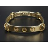 Gents 9 carat gold hand made heavy bracelet 62.8 grams. London 2000. 23 cm long x 14 mm wide. UK