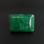 Huge 485 carat rectangular step cut emerald with cert. UK Postage £12.