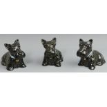 Three Wade Nennie limited edition Scottie Dog figures. 12 cm high. UK Postage £15.