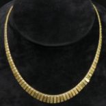 9 carat gold 'Cleopatra' collarette necklace, 6.8 grams. 41 cm x 1 cm. UK Postage £12.