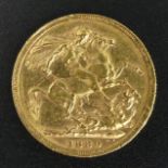Queen Victoria 1889 gold full sovereign. UK Postage £12