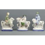 Rye Pottery Canterbury tales figures 'The Monk', 'The wife of Bath' and The 'Yeoman'. 22.5 cm. UK