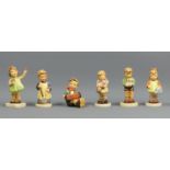 Six Goebel Hummel figures, Pigtails, Forever Yours, Natures Gift and others. 10.5 cm high. UK