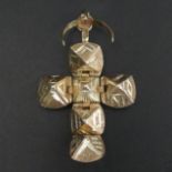 9 carat gold masonic cross ball pendant/charm, 6.5 grams. 12 mm dia. Cross 28x 33 mm. UK Postage £