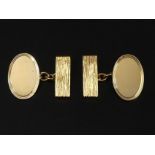 A pair of vintage 9 carat gold cufflinks, London 1968, 8.4 grams