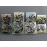 Eight Amercom boxed die cast planes, including a Hawke Tempest MK V and a Fairy Swordfish. UK