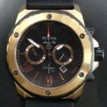 Bulova Marine Star black and gold watch, as new. 46 mm dial.