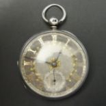 Victorian silver open face fusee movement pocket watch, London 1860. 50 mm dia. UK Postage £12.