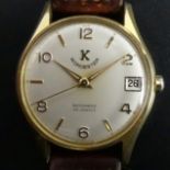 Worcester gold tone automatic date adjust 30 jewel movement watch. Dial 32 mm. UK Postage £12.