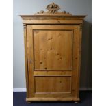 Victorian pine single door wardrobe. 114 w x 57 d x 189 h cm. Collection only.