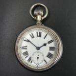 A chunky open face antique pocket watch. 56 mm dia. UK Postage £12.