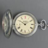 Vintage Sekonda full hunter pocket watch and chain. 50 x 55 mm. UK Postage £12.