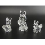 Three Swarovski Austrian silver crystal Squirrels, all boxed. UK Postage £12.