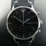Gents Emporio Armani Q Chronograph watch, as new. 42 mm dial. UK Postage £15.