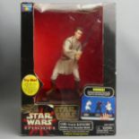 Star Wars episode 1 Obi-Wan Kenobi interactive talking bank figure, boxed. Box 40 cm high. UK