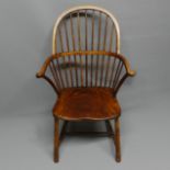 Victorian hoop back beech and elm open arm chair. 96 cm high x 58 cm wide. Collection only.