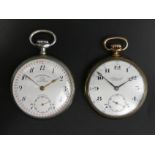 Swiss open face election chronometer pocket watch and a gold plated admiral open face pocket