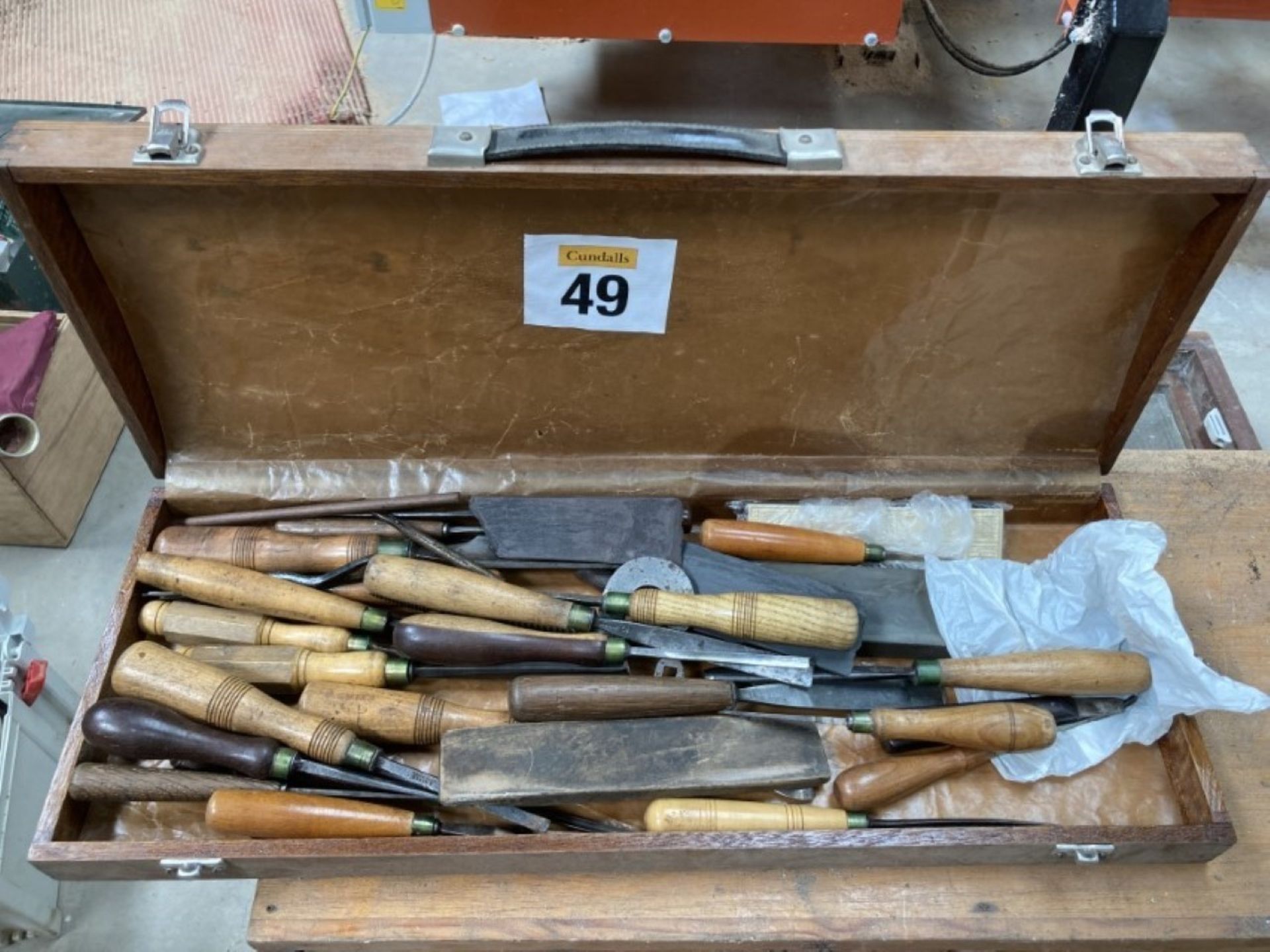 BOX OF WOODWORKING CHISELS