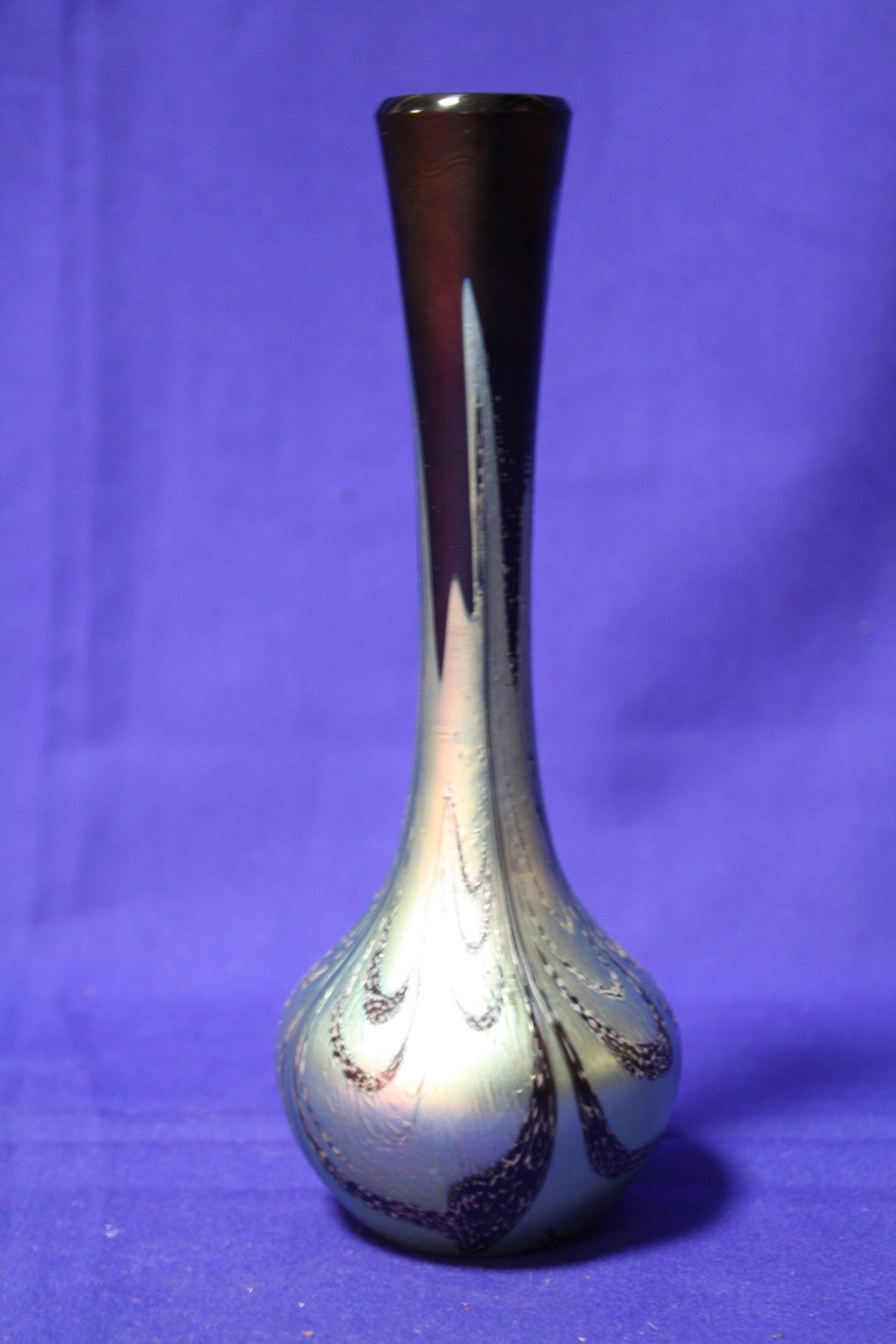 A RICHARD GOLDING PATTERN OKRA GLASS VASE