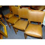 A SET OF FOUR VINTAGE OAK CHAIRS