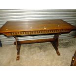 A SOLID OAK REFECTORY STYLE DINING TABLE H-77 L-153 CM