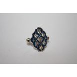 A BLUE KITE STYLE DRESS RING - size I/J