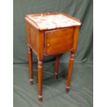 A SMALL ANTIQUE MAHOGANY POT CUPBOARD