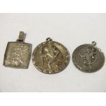THREE SILVER ST CHRISTOPHER PENDANTS, APPROX TOTAL WEIGHT 18.3G