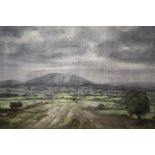 AN UNFRAMED PASTEL ON PAPER LAID ON BOARD DEPICTING A COUNTRY LANDSCAPE SIGNED S. FELL OVERALL